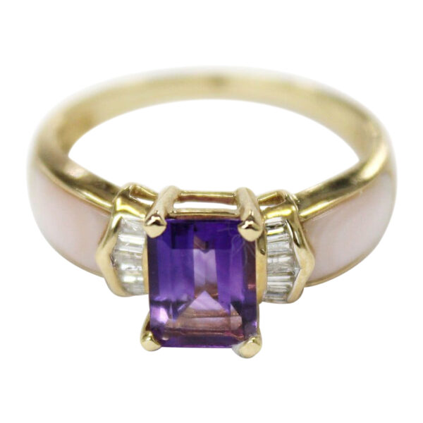 Ladies Amethyst and Diamond Ring