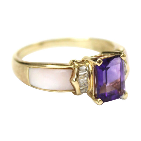 Ladies Amethyst and Diamond Ring - Image 2