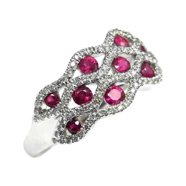 Ladies Diamond and Ruby Ring