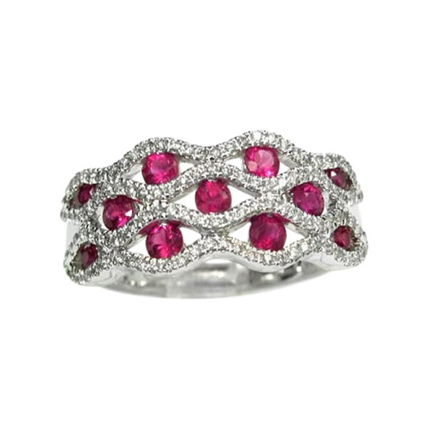 Ladies Diamond and Ruby Ring - Image 2