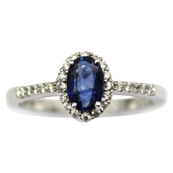 Ladies Blue Sapphire and Diamond Ring - Image 2