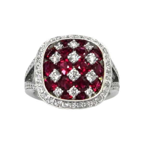 Ladies Diamond and Ruby Ring