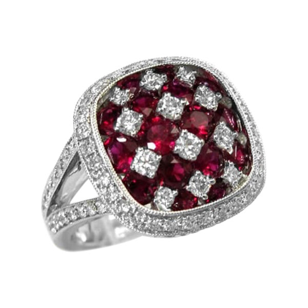 Ladies Diamond and Ruby Ring - Image 2