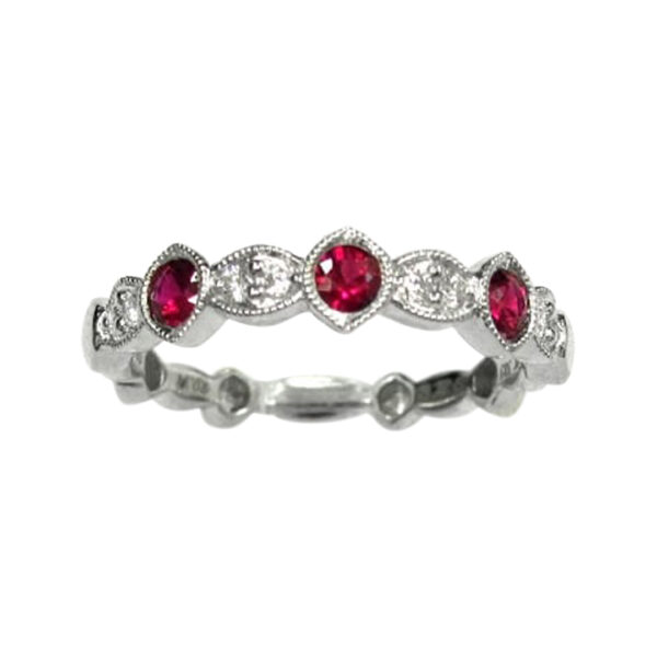 Ladies Diamond and Ruby Ring