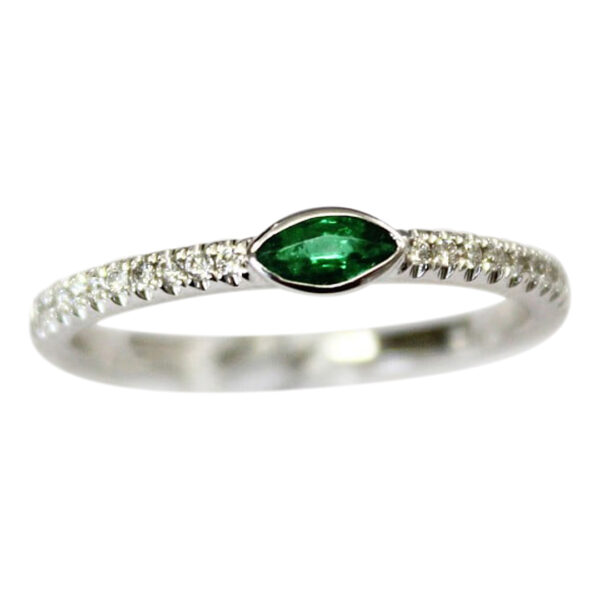 Ladies Diamond and Emerald stackable Ring