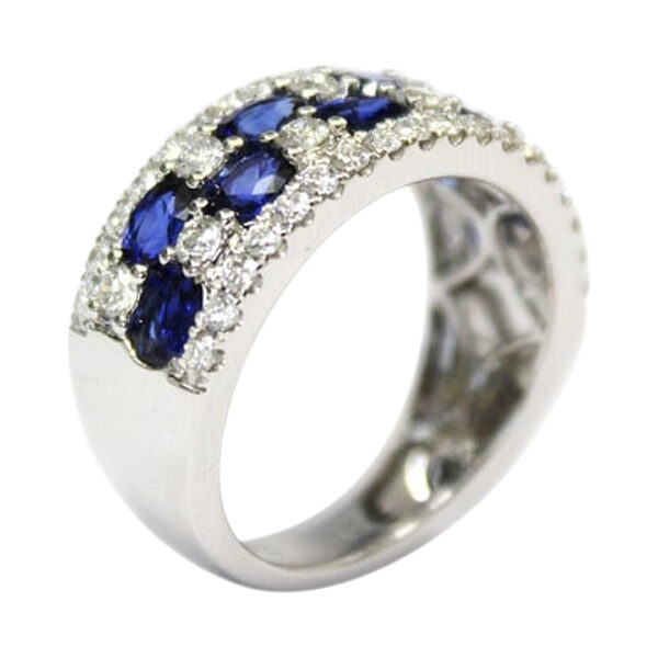 Ladies Blue Sapphire and Diamond Ring - Image 2