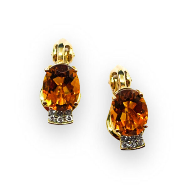 Ladies Diamond and Citrine Earrings