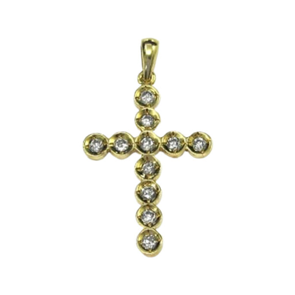 Yellow Gold Diamond Cross Pendant