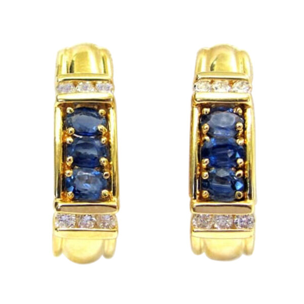 Ladies Diamond and Sapphire Earrings