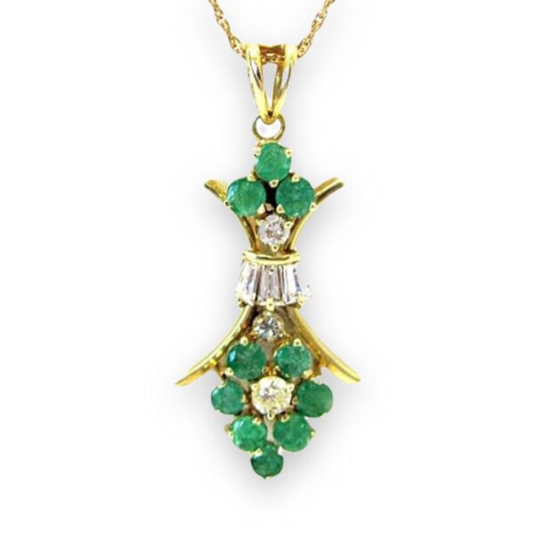 Ladies Emerald and Diamond Pendant