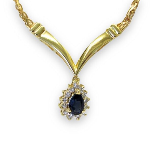 Ladies Sapphire and Diamond Pendant