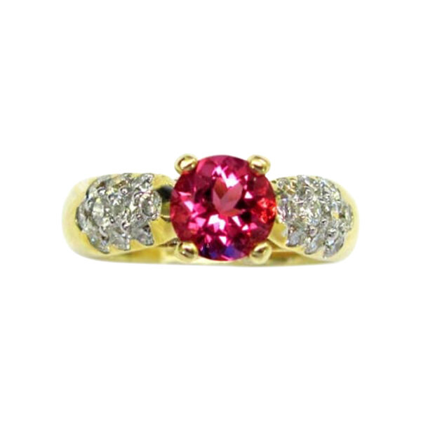 Ladies Pink Tourmaline and Diamond Ring - Image 2