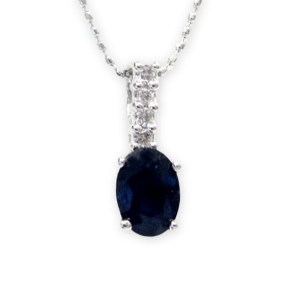 Ladies Sapphire and Diamond Pendant