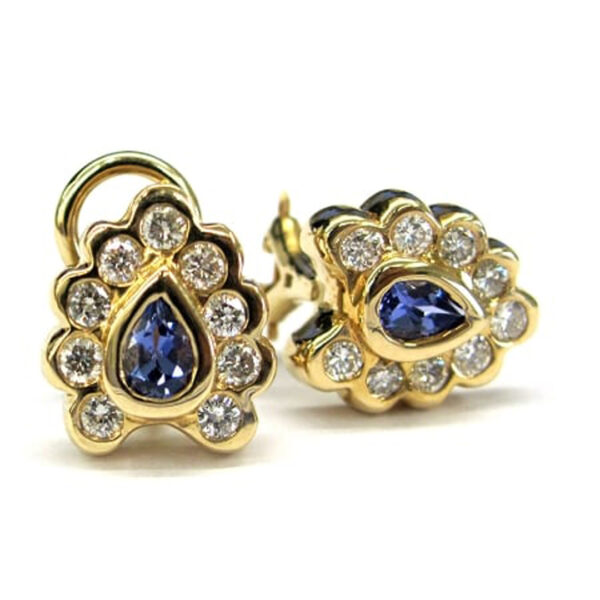 Ladies Diamond and Tanzanite Earrings