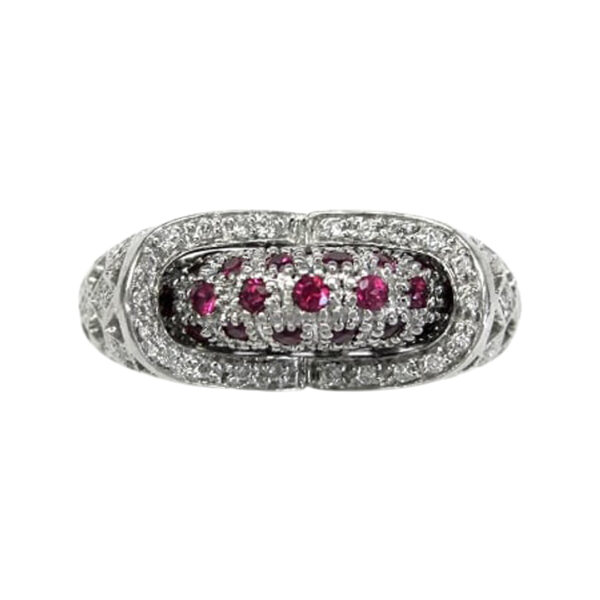 Ladies Diamond and Ruby Ring