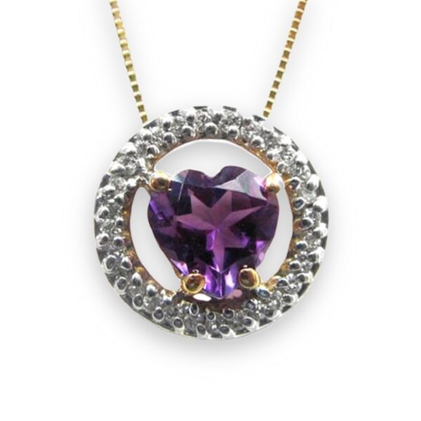 Ladies Amethyst and Diamond Pendant