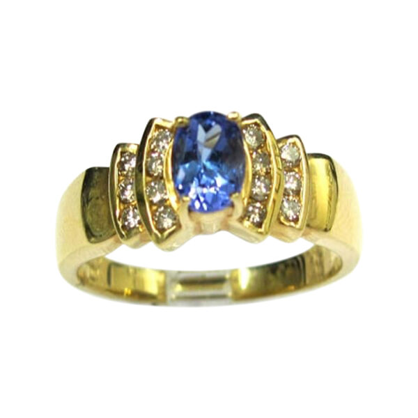 Ladies Diamond and Tanzanite Ring - Image 2