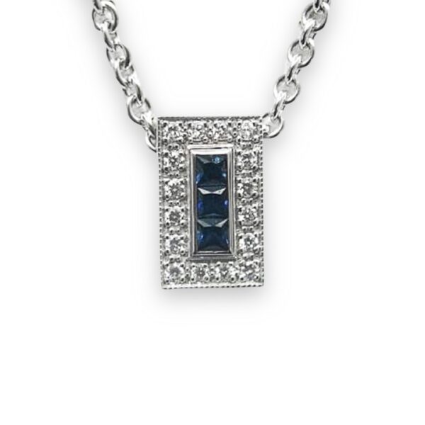 Ladies Sapphire And Diamond Pendant