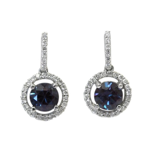 Ladies Diamond and Alexandrite Earrings