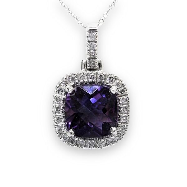 Ladies Amethyst and Diamond Pendant