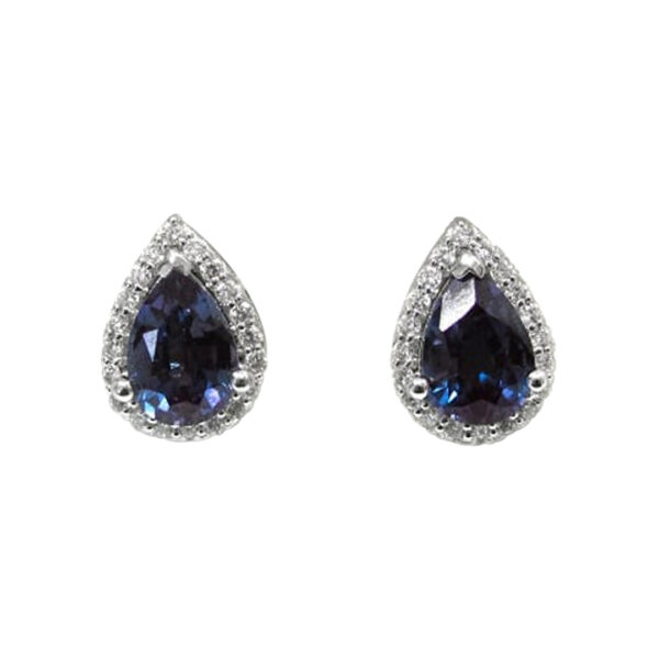 Ladies Diamond and Alexandrite Earrings