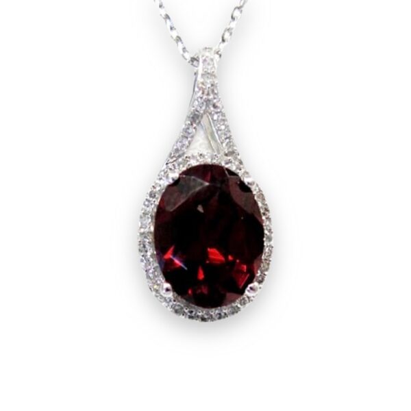 Ladies Garnet and Diamond Pendant