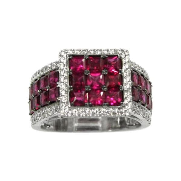 Ladies Diamond and Ruby Ring - Image 2