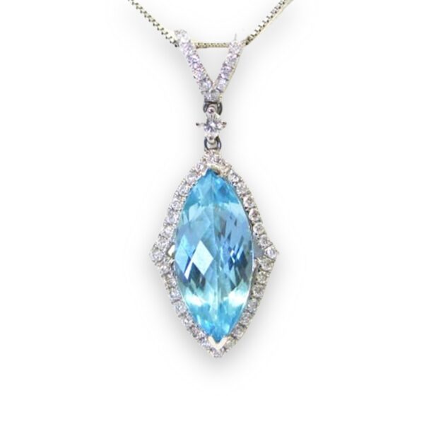 Ladies Topaz and Diamond Pendant