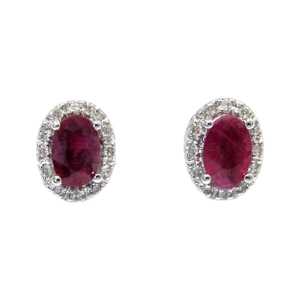 Ladies Diamond and Ruby Earrings