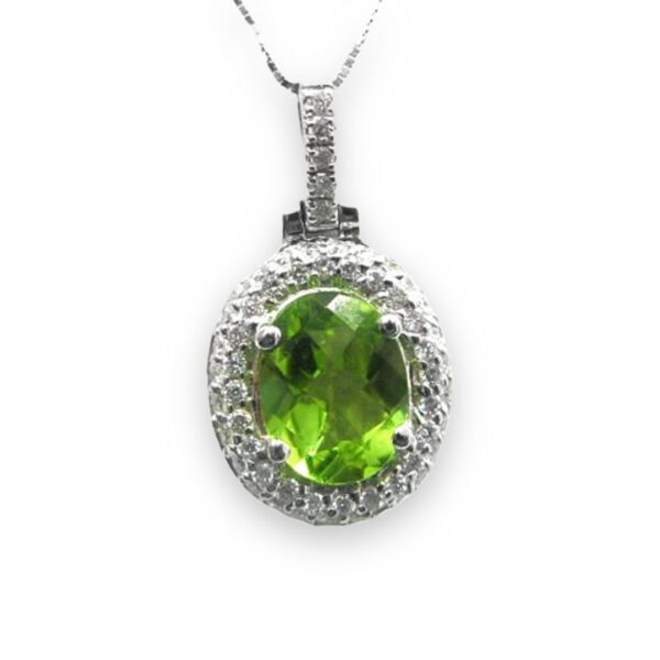 Ladies Peridot and Diamond Pendant