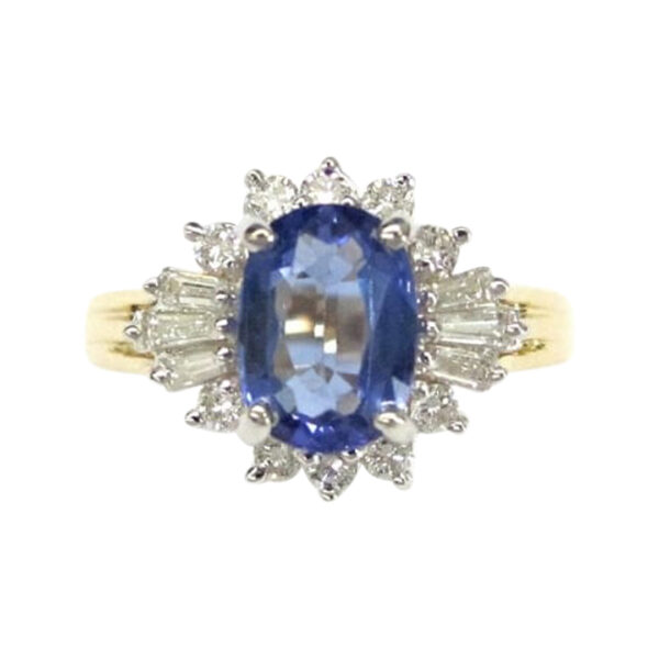 Ladies Diamond and Tanzanite Ring