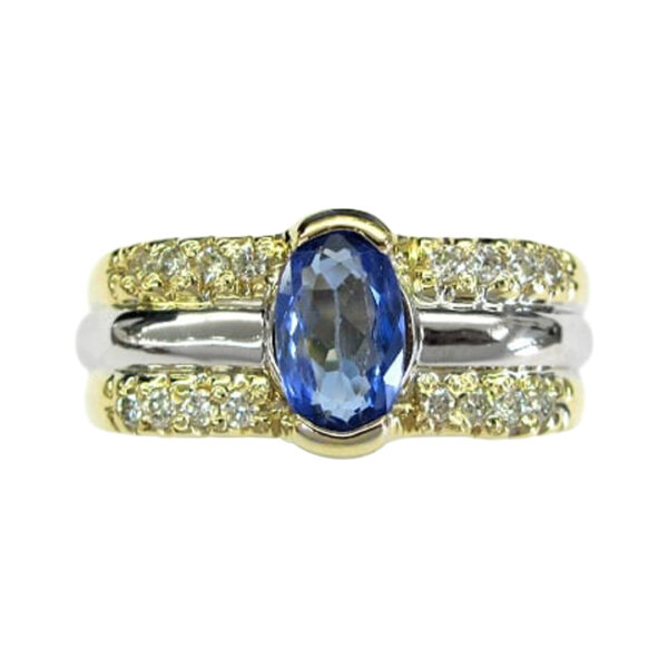 Ladies Diamond and Tanzanite Ring