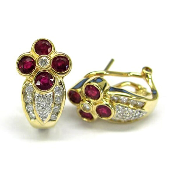 Ladies Diamond and Ruby Earrings