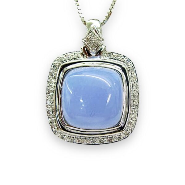 Ladies Chalcedony and Diamond Pendant