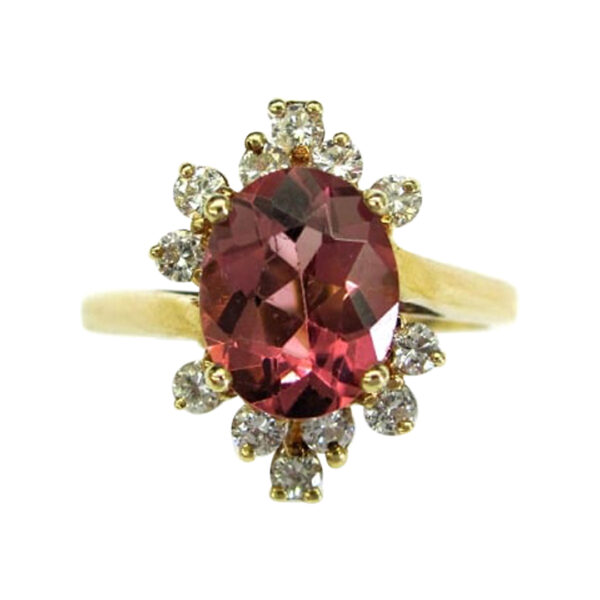 Ladies Diamond and Pink Tourmaline Ring