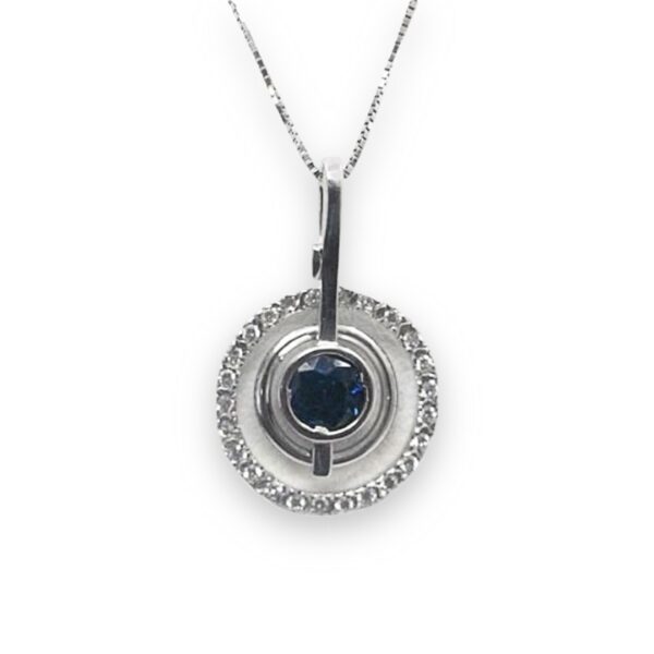 Ladies Sapphire And Diamond Pendant