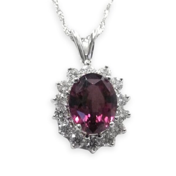 Ladies Garnet And Diamond Pendant