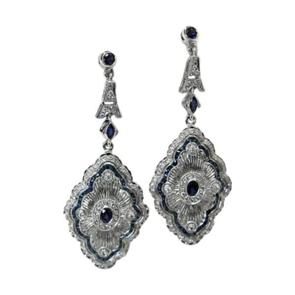 Ladies Diamond and Sapphire Earrings