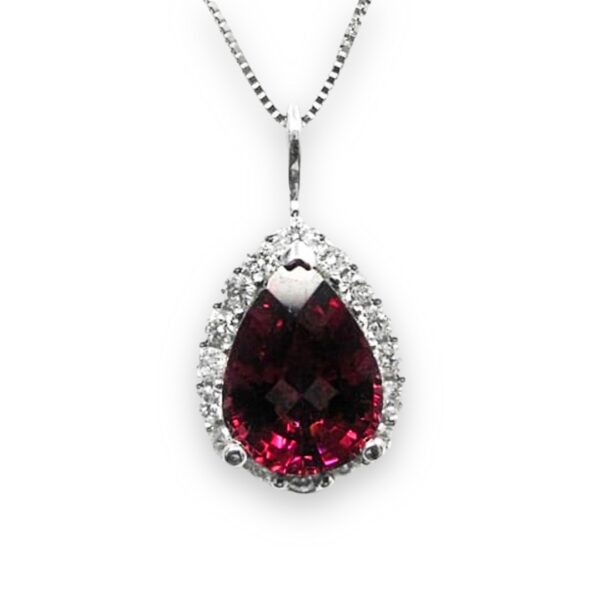 Ladies Rhodolite and Diamond Pendant