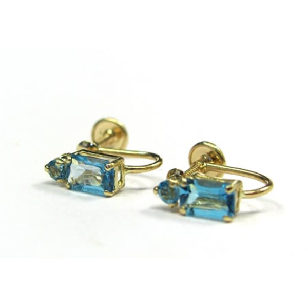 Ladies Blue Topaz Earrings