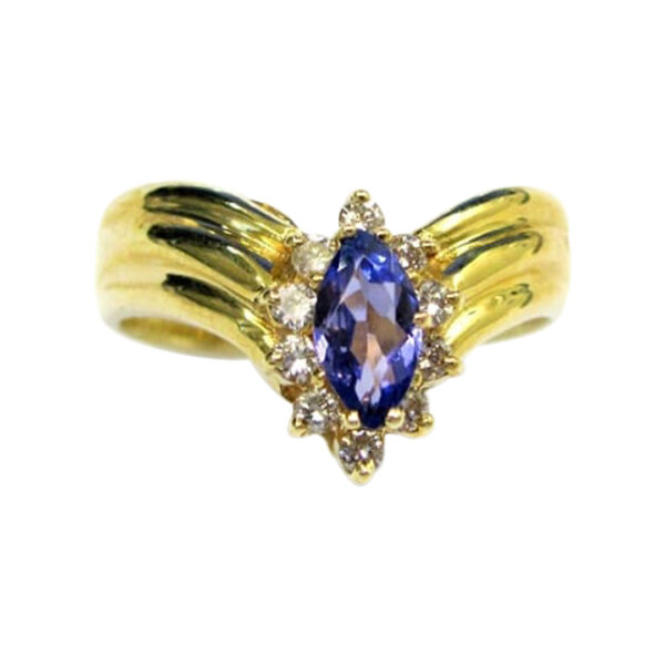 Ladies Tanzanite and Diamond Ring - Image 2