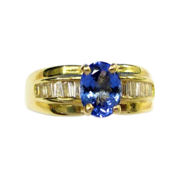 Ladies Tanzanite and Diamond Ring - Image 2