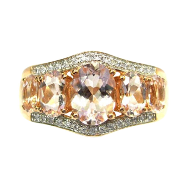 Ladies Diamond and Morganite Ring - Image 2