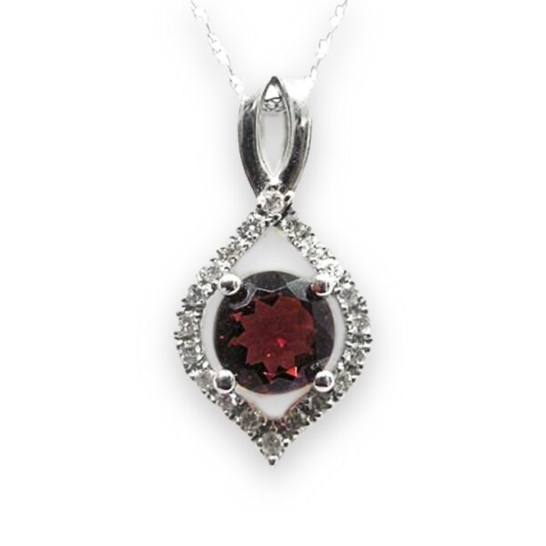 Ladies Pink Tourmaline And Diamond Pendant