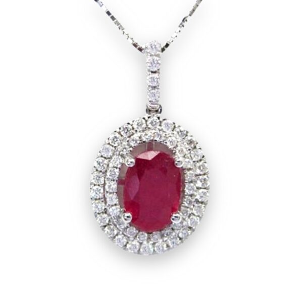 Ladies Ruby and Diamond Pendant