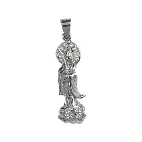 White Gold Diamond Miraculous Medal Pendant