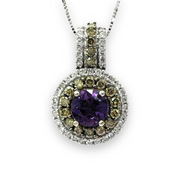 Ladies Amethys And Diamond Pendant