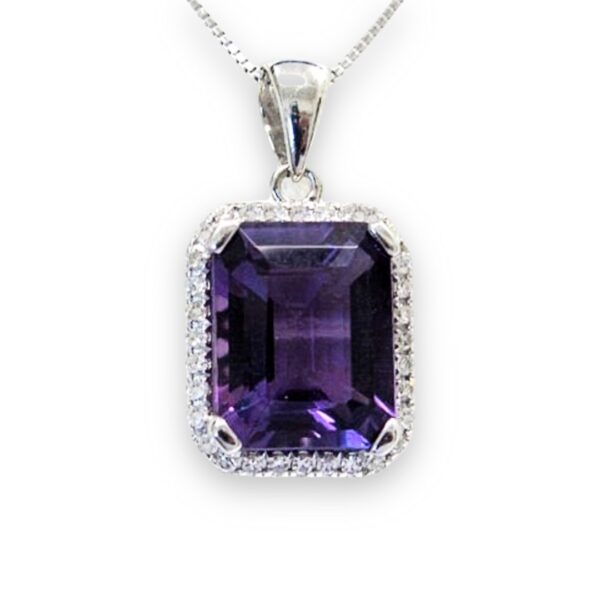 Ladies Amethyst and Diamond Pendant