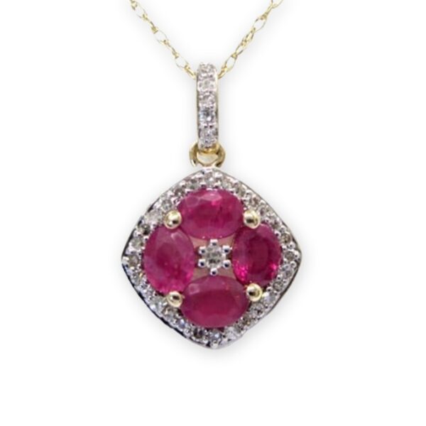 Ladies Ruby and Diamond Pendant