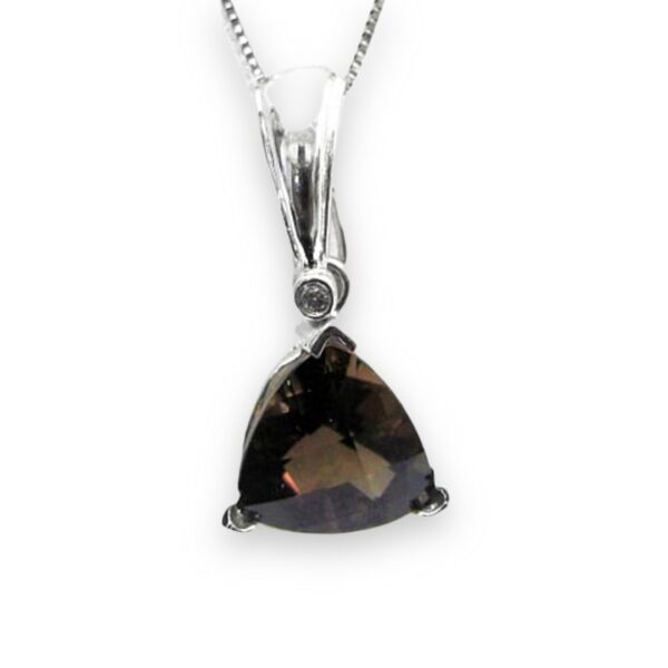 Ladies Smokey Quartz And Diamond Pendant / Slide